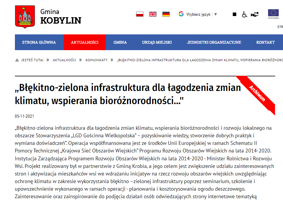 BŁĘKITNO-ZIELONA INFRASTRUKTURA 