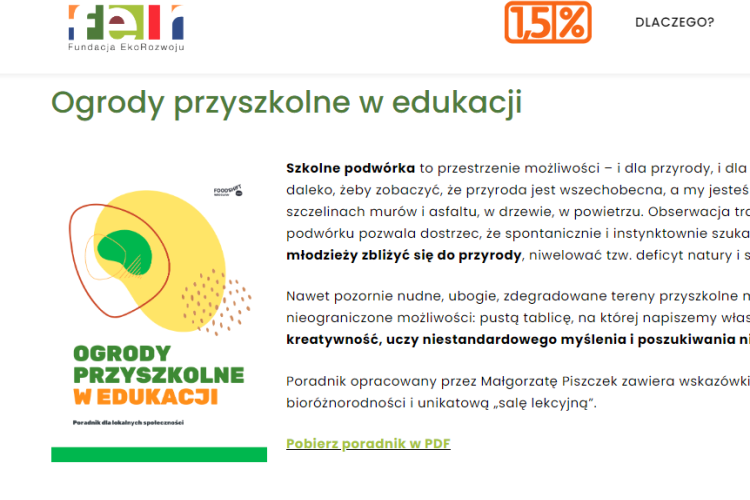 Ogrody przyszkolne w edukacji 