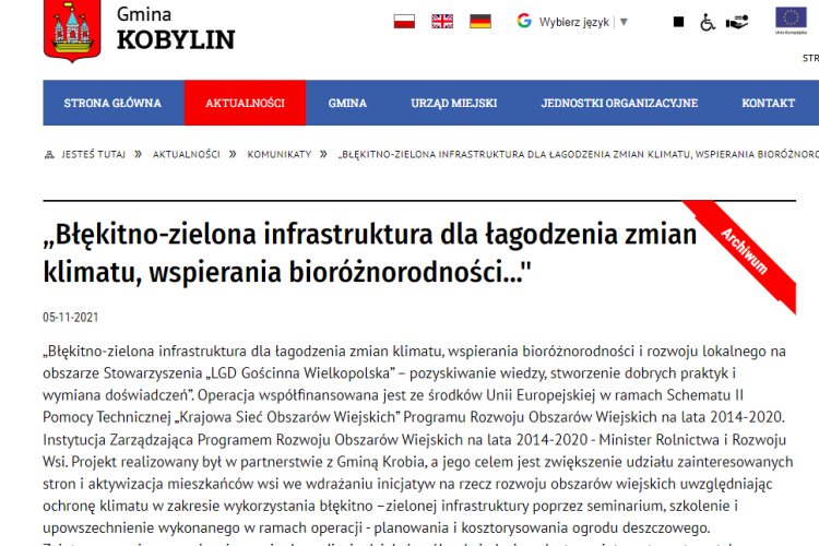 BŁĘKITNO-ZIELONA INFRASTRUKTURA 